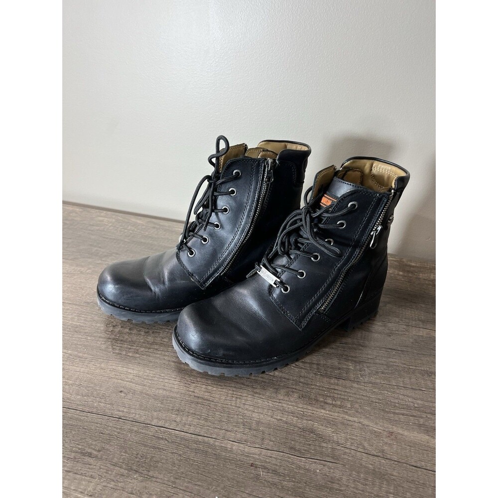 Harley Davidson Women's Asher Black Leather Motorcycle Boots D84250 Size 11